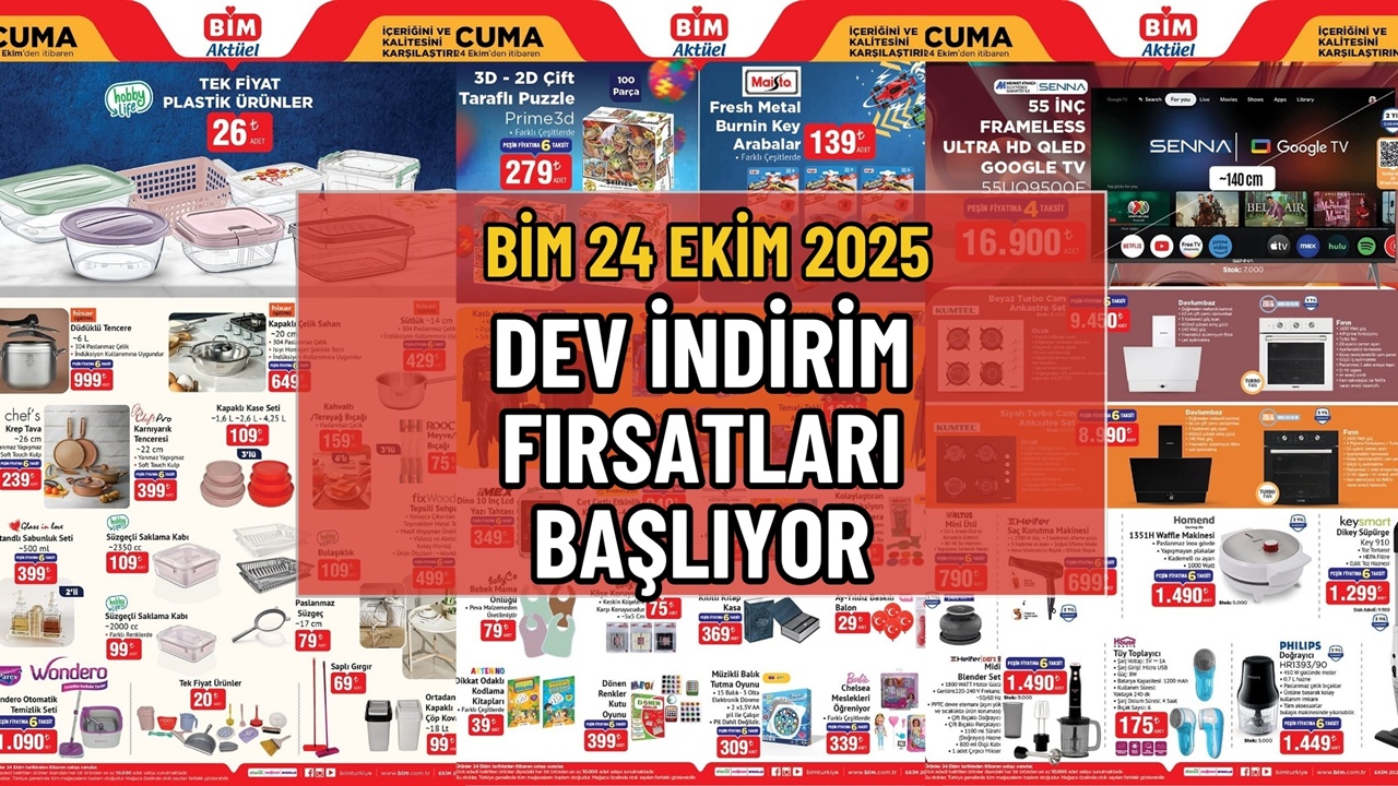 BİM 24 Ekim 2025 aktüel ürünler kataloğu yayında! BİM’e Stanly termos, TV, 3’lü ankastre set geliyor